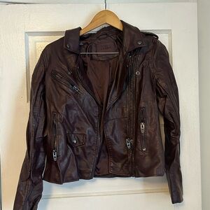 Blank NYC Burgundy faux leather jacket